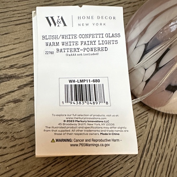 W&A Blush/White Confetti Glass Mushroom Light - Picture 3 of 5